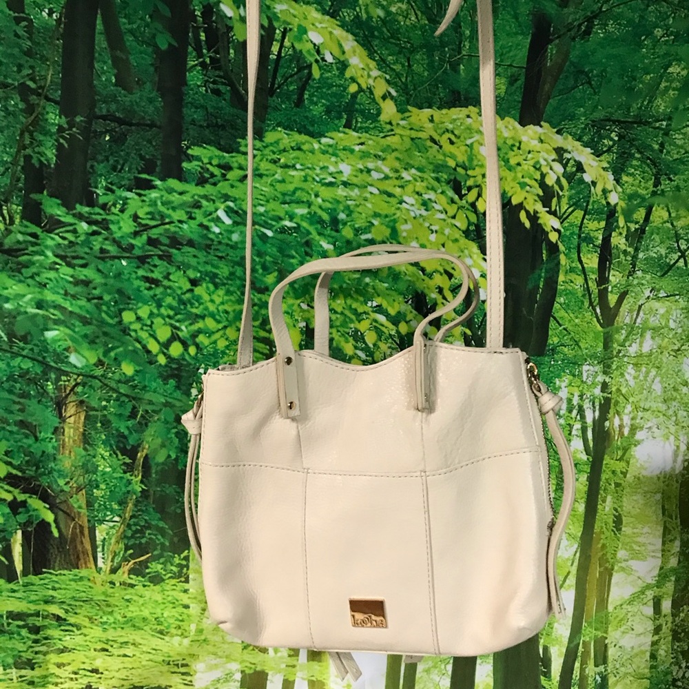 Kooba Cream colored Leather Crossbody Mini Tote